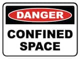 Accuform Signs 14 x 10 in. Plastic Sign - DANGER CONFINED SPACE ENTER BY PERMIT ONLY AMCSP018VP at Pollardwater