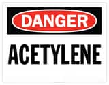 Accuform Signs 14 x 10 in. Adhesive Vinyl Sign - DANGER ACETYLENE AMCHL174VS at Pollardwater