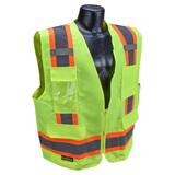 Radians Radwear™ Surveyor Heavy Duty Solid Twill Safety Vest Class 2 Hi-Viz Green Large RSV622ZGTL at Pollardwater