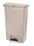 Rubbermaid Slim Jim® 12-1/5 x 31-3/5 x 19-7/10 in. 18 gal Plastic Step Trash Can in Beige N1883460 at Pollardwater