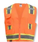 Radians Radwear™ XL Size Twill and Polyester Surveyor Vest in Hi-Viz Orange RSV622ZOTXL at Pollardwater