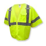 Radians Radwear™ Polyester Safety Vest with 2 Pocket and Zipper Closure in Hi-Viz Green RSV3ZGMSM at Pollardwater