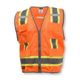 Radians Radwear™ XXXL Size Mesh Heavy Duty Two Tone Surveyor Vest in Hi-Viz Orange RSV6HO3X at Pollardwater