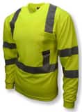 Radians Radwear™ Long Sleeve T-Shirt in Hi-Viz Green RST213PGS3X at Pollardwater