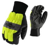 Radians Radwear® Silver Series™ M Size Reusable Cold Weather, Construction and Traffic Control Thermal Lined Glove in Black and Hi-Viz Yellow RRWG800L at Pollardwater