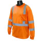 Radians Radwear™ XXXXL Size Polyester Birdseye Mesh Long Sleeve T-shirt in Hi-Viz Orange RST213POS4X at Pollardwater