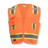 Radians Radwear™ XXL Size Twill and Polyester Surveyor Vest in Hi-Viz Orange RSV622ZOT2X at Pollardwater