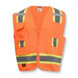 Radians Radwear™ XXL Size Twill and Polyester Surveyor Vest in Hi-Viz Orange RSV622ZOT2X at Pollardwater
