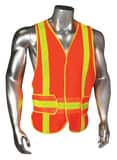 Radians Radwear™ Polyester Chevron Safety Vest in Hi-Viz Orange RHV6ANSICHVHGR at Pollardwater