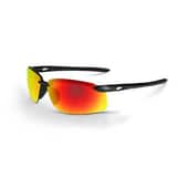 Crossfire ES5W Polycarbonate Shiny Black Safety Glass with Fire Mirror Lens R12620W at Pollardwater