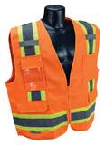 Radians Radwear™ L Size Twill and Polyester Surveyor Vest in Hi-Viz Orange RSV622ZOTL at Pollardwater