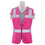 ERB Safety Girl Power at Work® Size XL Polyester Tricot Reusable Safety Vest in Hi-Viz Pink ERB61912 at Pollardwater
