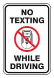 Accuform 18 x 12 in. Engineer Grade Reflective Aluminum Sign in White - NO TEXTING WHILE DRIVING AFRR630RA at Pollardwater