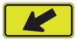 Accuform 12 x 24 in. Engineer Grade Reflective Aluminum Sign in  Fluorescent Yellow-Green - DIAGONAL DOWNWARD ARROW (Symbol) AFRW540 at Pollardwater