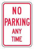 Accuform 18 x 12 in. Engineer Grade Reflective Aluminum Sign in White - NO PARKING ANY TIME AFRP114RA at Pollardwater
