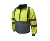 Radians Radwear™ Polyester Windbreaker Jacket in Hi-Viz Green and Grey RSJ073ZDS2X at Pollardwater