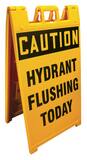 Accuform Signs 45 x 25 in. Polyethylene Caution Hydrant Flushing Today Sign APFH212YL at Pollardwater