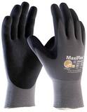 MaxiFlex® Ultimate™ MaxiFlex Ultimate, 15G Gray Nylon Shell, Black Nitrile MicroFoam Grip Medium 12 Pair P34874M at Pollardwater