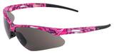 ERB Safety Girl Power at Work® Plastic Safety Glass with Pink Camo Frame and Grey Lens E15342 at Pollardwater