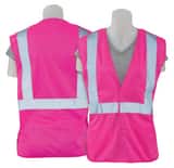 ERB Safety Girl Power at Work® Size S Polyester Tricot Quick Release Reusable Break Away Safety Vest in Hi-Viz Pink E62227 at Pollardwater
