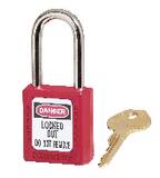 Master Lock Thermoplastic Safety Red Padlock 1-1/2 in. Wide with 1-1/2 in. Shackle Height Keyed Alike M410RED at Pollardwater