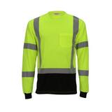Tingley Job Sight™ Size L Plastic Long Sleeve T-Shirt in Black, Fluorescent Yellow-Green and Silver TS75622LG at Pollardwater