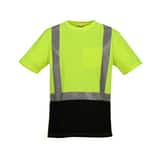 Tingley Job Sight™ Size L Plastic Short Sleeve T-Shirt in Black, Fluorescent Yellow-Green and Silver TS75122LG at Pollardwater