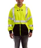 Tingley Job Sight™ Size 2XL Plastic Hooded Sweatshirt in Black, Fluorescent Yellow-Green and Silver TS781222X at Pollardwater