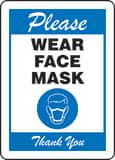 Accuform Signs 10 x 7 in. Please Wear Face Mask Thank You Sign AMPPA514VS at Pollardwater