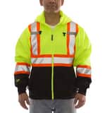 Tingley Job Sight™ Size 2XL Plastic Hooded Sweatshirt in Black, Fluorescent Yellow-Green and Silver TS78122C2X at Pollardwater