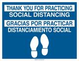 Brady Worldwide 14 x 18 in. Thank You for Practicing Social Distancing Sign B170518 at Pollardwater