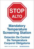 Brady Worldwide 10 x 7 in. Stop Mandatory Temperature Screening Station Sign B170534 at Pollardwater