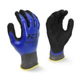 Radians Size L Plastic Automotive and Construction Full Dipped Waterproof Work Reusable Gloves in Blue and Black RRWG32L at Pollardwater